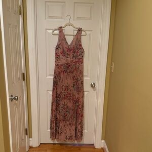 R&M Richards Pink Floral Maxi Dress
